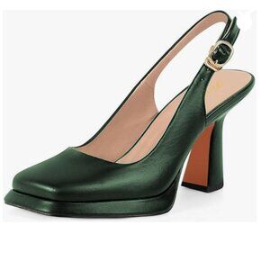 Elegant Green Slingback Heels